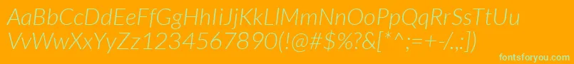 LatoLightitalic Font – Green Fonts on Orange Background