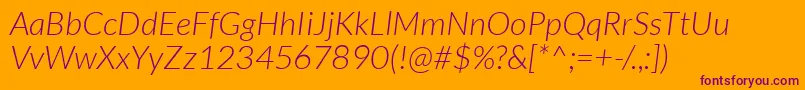 LatoLightitalic Font – Purple Fonts on Orange Background