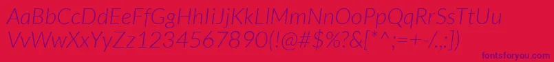 LatoLightitalic Font – Purple Fonts on Red Background