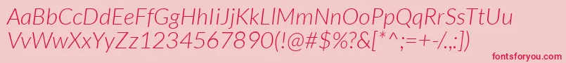 フォントLatoLightitalic – ピンクの背景に赤い文字