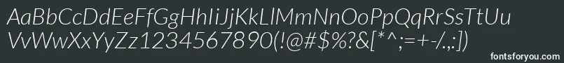 LatoLightitalic Font – White Fonts on Black Background