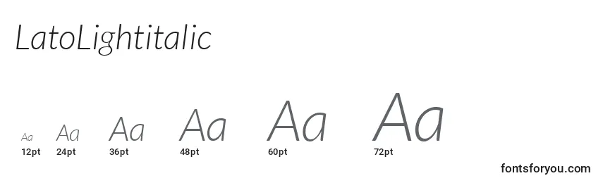 LatoLightitalic Font Sizes