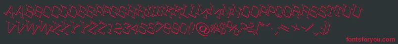 Czcionka ACitynovattlshtwlt – czerwone czcionki na czarnym tle