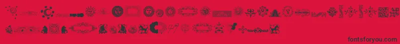 Lisätietoja RoughOrnamentsFree-fontista RoughOrnamentsFree-fontti – mustat fontit punaisella taustalla