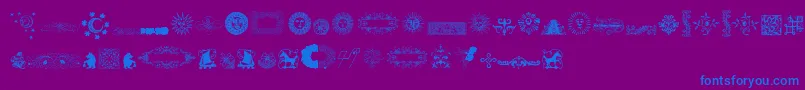 RoughOrnamentsFree-fontti – siniset fontit violetilla taustalla