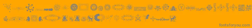 RoughOrnamentsFree Font – Gray Fonts on Orange Background