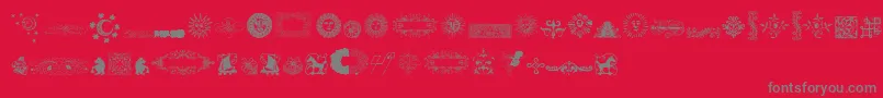 RoughOrnamentsFree Font – Gray Fonts on Red Background