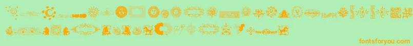 Czcionka RoughOrnamentsFree – pomarańczowe czcionki na zielonym tle