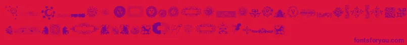 フォントRoughOrnamentsFree – 赤い背景に紫のフォント
