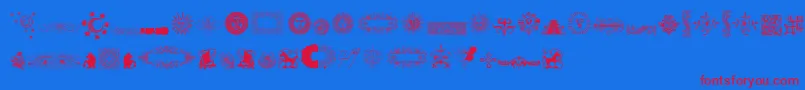 RoughOrnamentsFree Font – Red Fonts on Blue Background