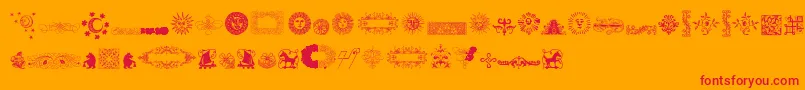 RoughOrnamentsFree Font – Red Fonts on Orange Background