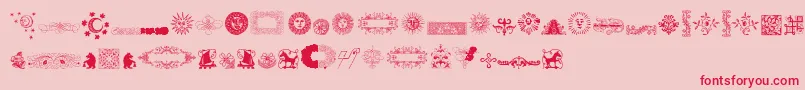 RoughOrnamentsFree Font – Red Fonts on Pink Background