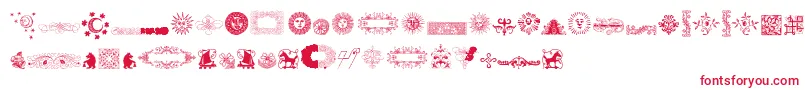 RoughOrnamentsFree Font – Red Fonts on White Background