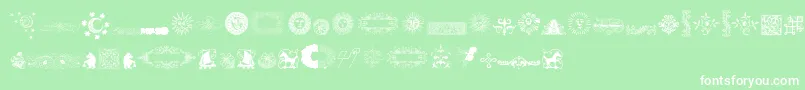 fuente RoughOrnamentsFree – Fuentes Blancas Sobre Fondo Verde