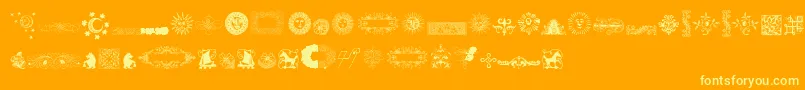 RoughOrnamentsFree Font – Yellow Fonts on Orange Background