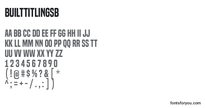 A fonte BuiltTitlingSb – alfabeto, números, caracteres especiais