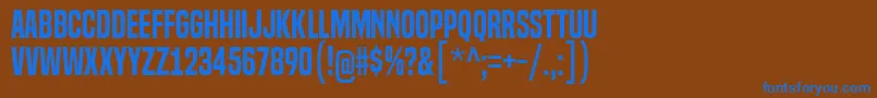 Czcionka BuiltTitlingSb – niebieskie czcionki na brązowym tle