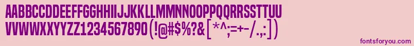 Fonte BuiltTitlingSb – fontes roxas em um fundo rosa
