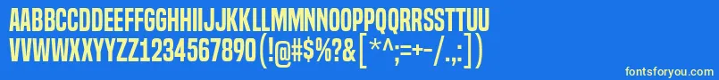 BuiltTitlingSb Font – Yellow Fonts on Blue Background
