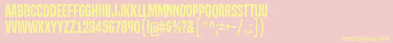 BuiltTitlingSb-Schriftart – Gelbe Schriften auf rosa Hintergrund