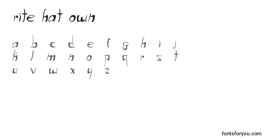 WriteThatDownフォント–アルファベット、数字、特殊文字
