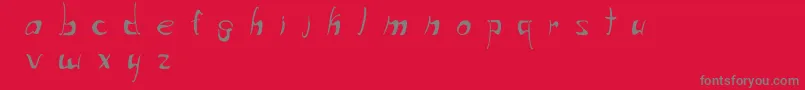 フォントWriteThatDown – 赤い背景に灰色の文字