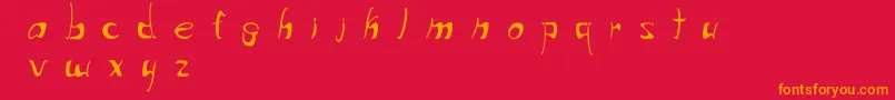 フォントWriteThatDown – 赤い背景にオレンジの文字