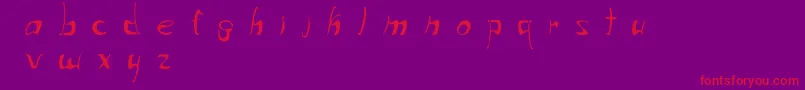 フォントWriteThatDown – 紫の背景に赤い文字