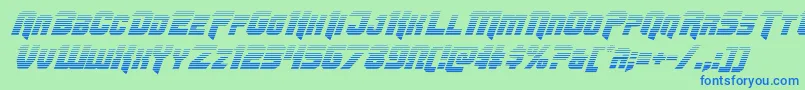 Omegaforcegradital11 Font – Blue Fonts on Green Background