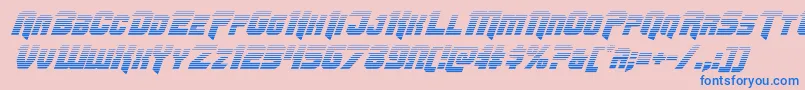 フォントOmegaforcegradital11 – ピンクの背景に青い文字