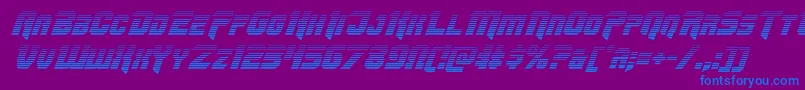 フォントOmegaforcegradital11 – 紫色の背景に青い文字