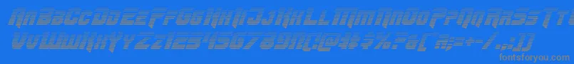 Omegaforcegradital11 Font – Gray Fonts on Blue Background