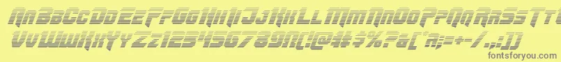 Omegaforcegradital11-fontti – harmaat kirjasimet keltaisella taustalla