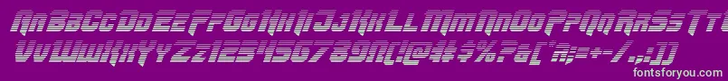 Omegaforcegradital11 Font – Green Fonts on Purple Background