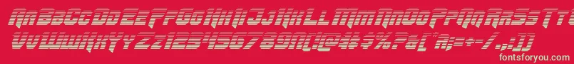 Omegaforcegradital11 Font – Green Fonts on Red Background