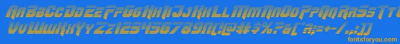 Omegaforcegradital11 Font – Orange Fonts on Blue Background