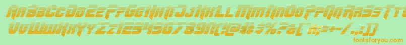 Omegaforcegradital11 Font – Orange Fonts on Green Background
