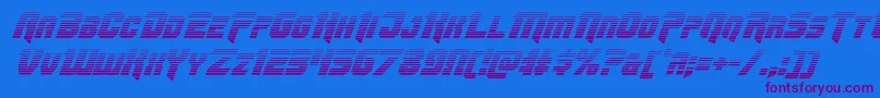 Omegaforcegradital11 Font – Purple Fonts on Blue Background