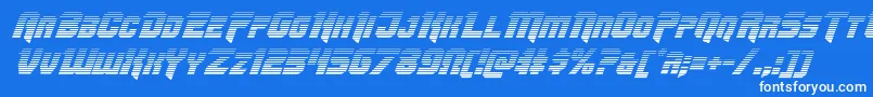 Omegaforcegradital11 Font – White Fonts on Blue Background