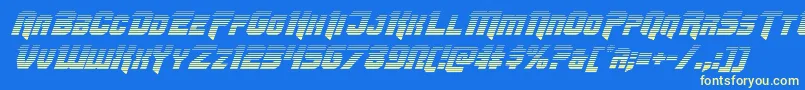 Omegaforcegradital11 Font – Yellow Fonts on Blue Background