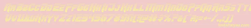 Omegaforcegradital11 Font – Yellow Fonts on Pink Background