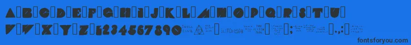 TheGlitchMob Font – Black Fonts on Blue Background