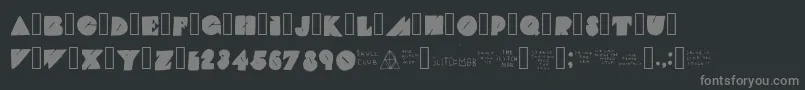 TheGlitchMob-fontti – harmaat kirjasimet mustalla taustalla