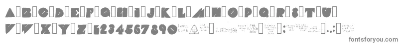 TheGlitchMob-fontti – harmaat kirjasimet valkoisella taustalla