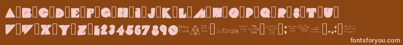 TheGlitchMob-Schriftart – Rosa Schriften auf braunem Hintergrund