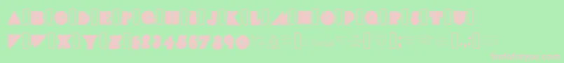 TheGlitchMob-fontti – vaaleanpunaiset fontit vihreällä taustalla