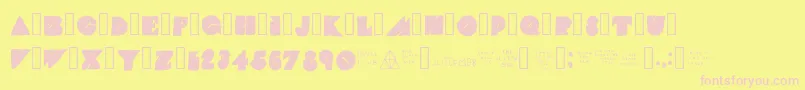 フォントTheGlitchMob – ピンクのフォント、黄色の背景