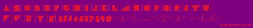 Fonte TheGlitchMob – fontes vermelhas em um fundo violeta