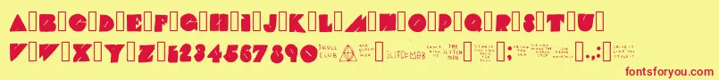 TheGlitchMob Font – Red Fonts on Yellow Background