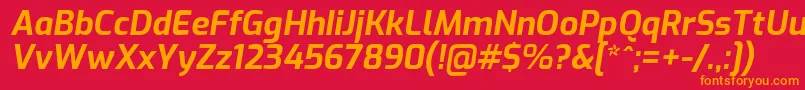 ExoBolditalic Font – Orange Fonts on Red Background